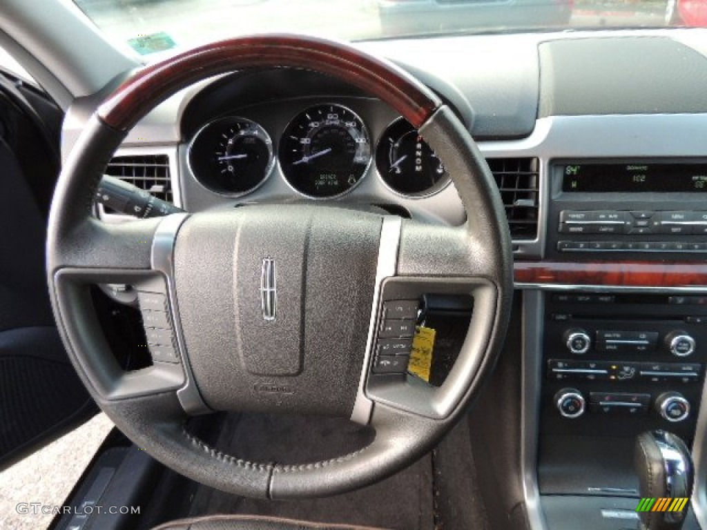 2011 Lincoln MKZ AWD Dark Charcoal Steering Wheel Photo #75839341