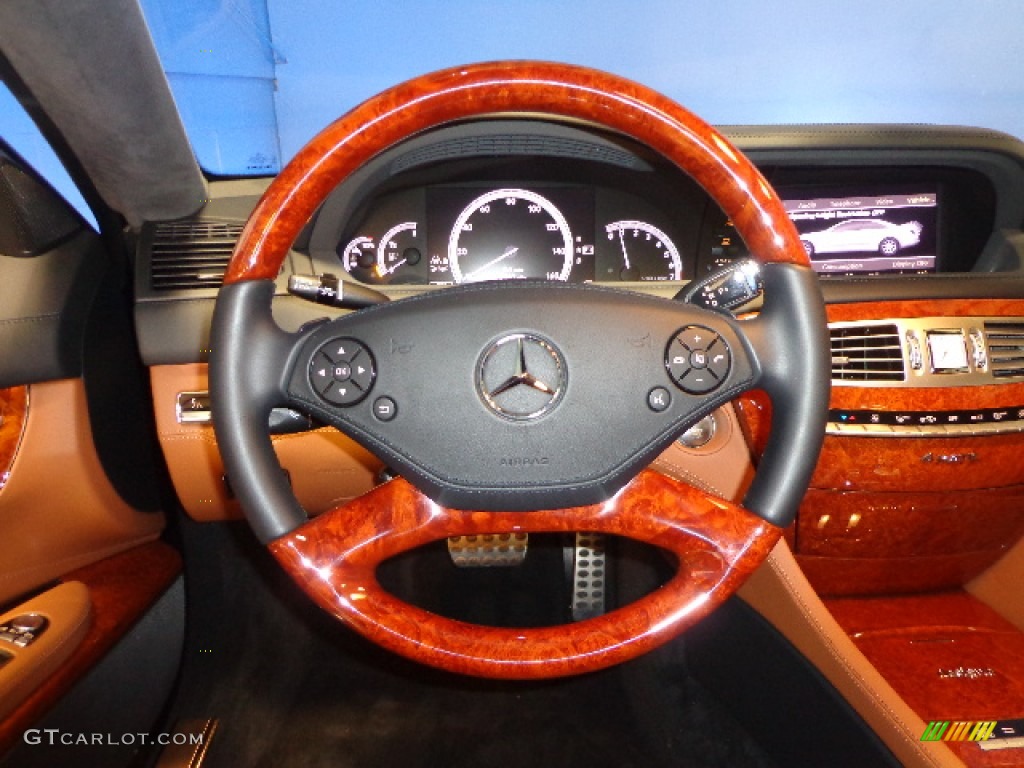 2012 Mercedes-Benz CL 550 4MATIC designo Light Brown Steering Wheel Photo #75840448