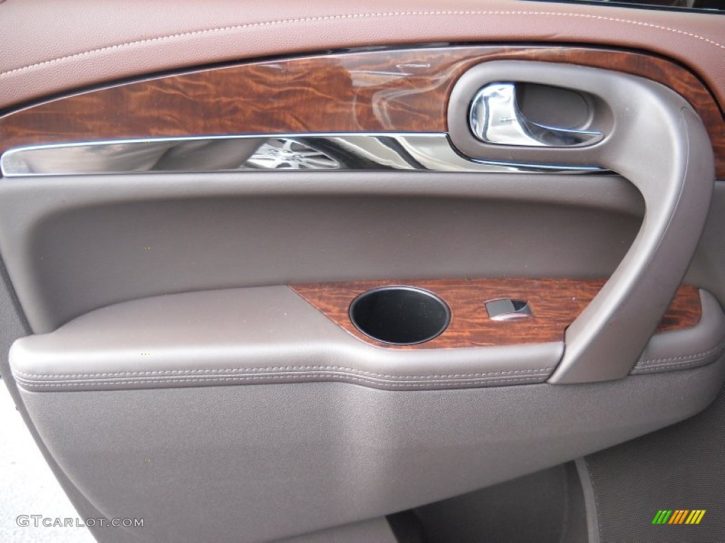2013 Buick Enclave Leather Cocoa Leather Door Panel Photo #75840649