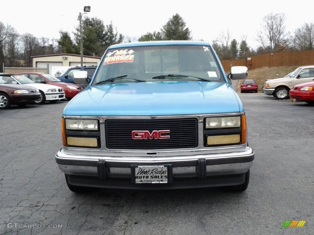 1993 Sierra 1500 SLE Regular Cab - Light Quasar Blue Metallic / Gray photo #1