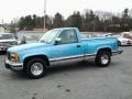 1993 Light Quasar Blue Metallic GMC Sierra 1500 SLE Regular Cab  photo #8