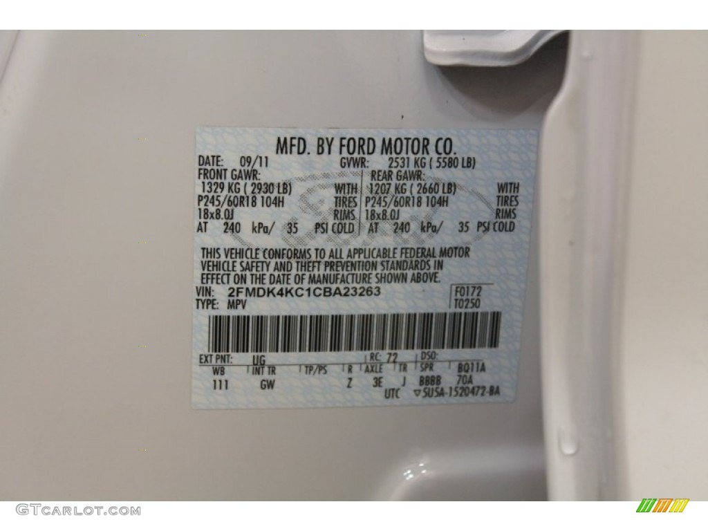 2012 Edge Limited AWD - White Platinum Metallic Tri-Coat / Charcoal Black photo #37