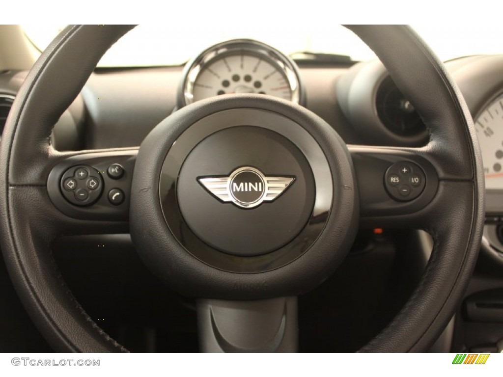 2012 Mini Cooper Countryman Carbon Black Steering Wheel Photo #75843010
