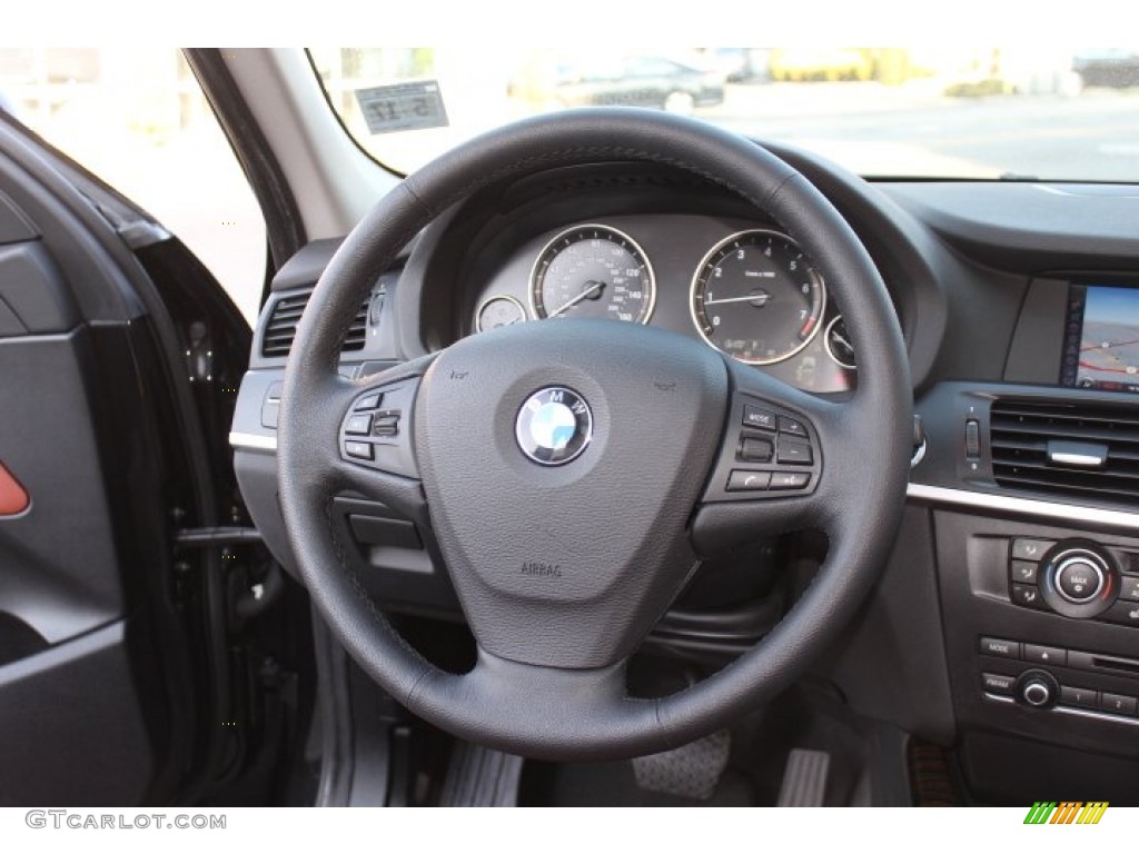 2013 BMW X3 xDrive 28i Chestnut Steering Wheel Photo #75844084