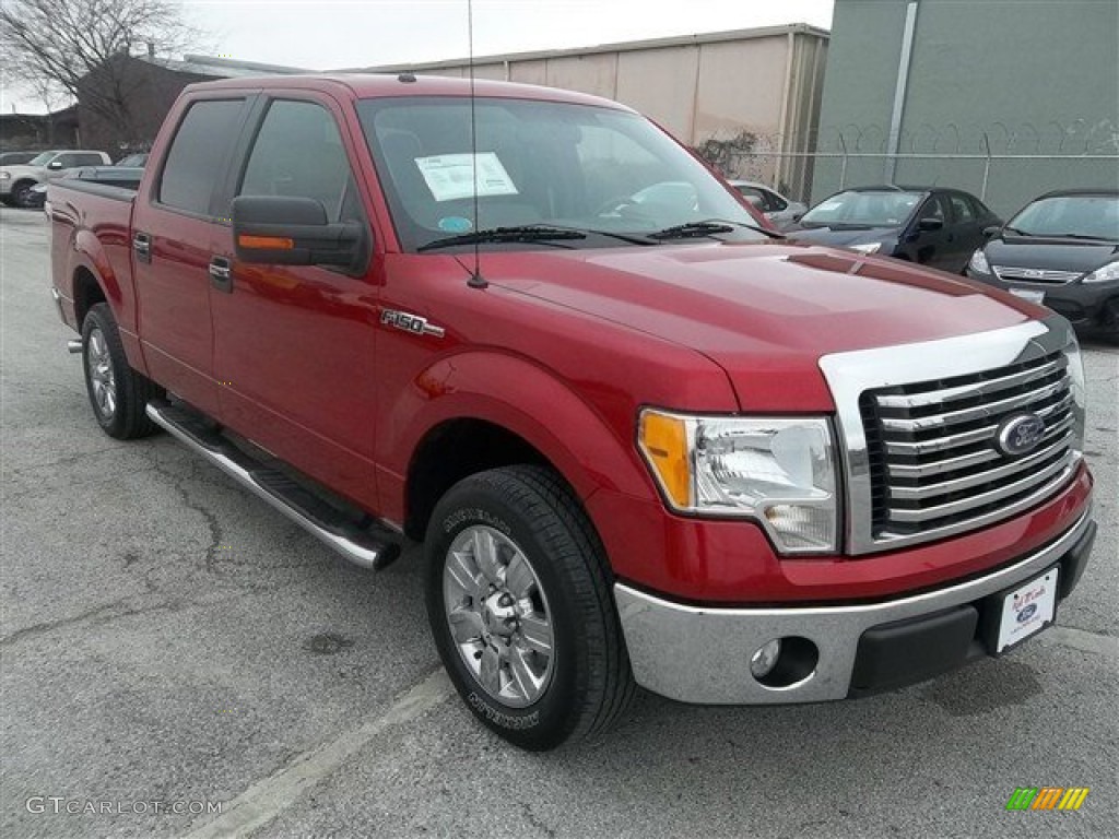 2010 F150 XLT SuperCrew - Red Candy Metallic / Medium Stone photo #1