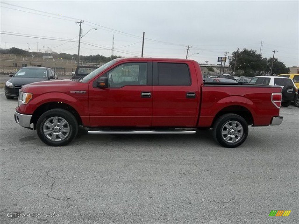 2010 F150 XLT SuperCrew - Red Candy Metallic / Medium Stone photo #6