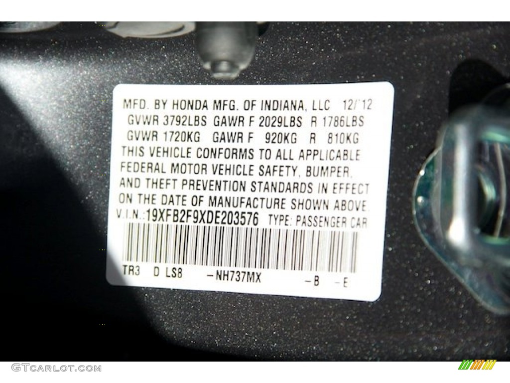 2013 Civic Color Code NH737MX for Polished Metal Metallic Photo #75847096
