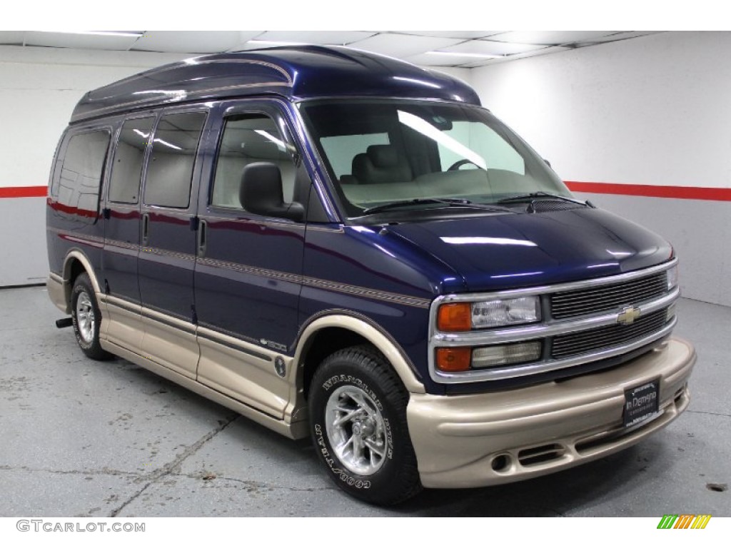 Indigo Blue Metallic 2000 Chevrolet Express G1500 Passenger Conversion