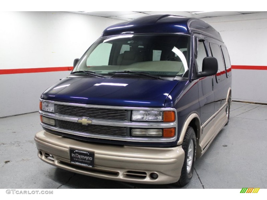 2000 Express G1500 Passenger Conversion Van - Indigo Blue Metallic / Neutral photo #5