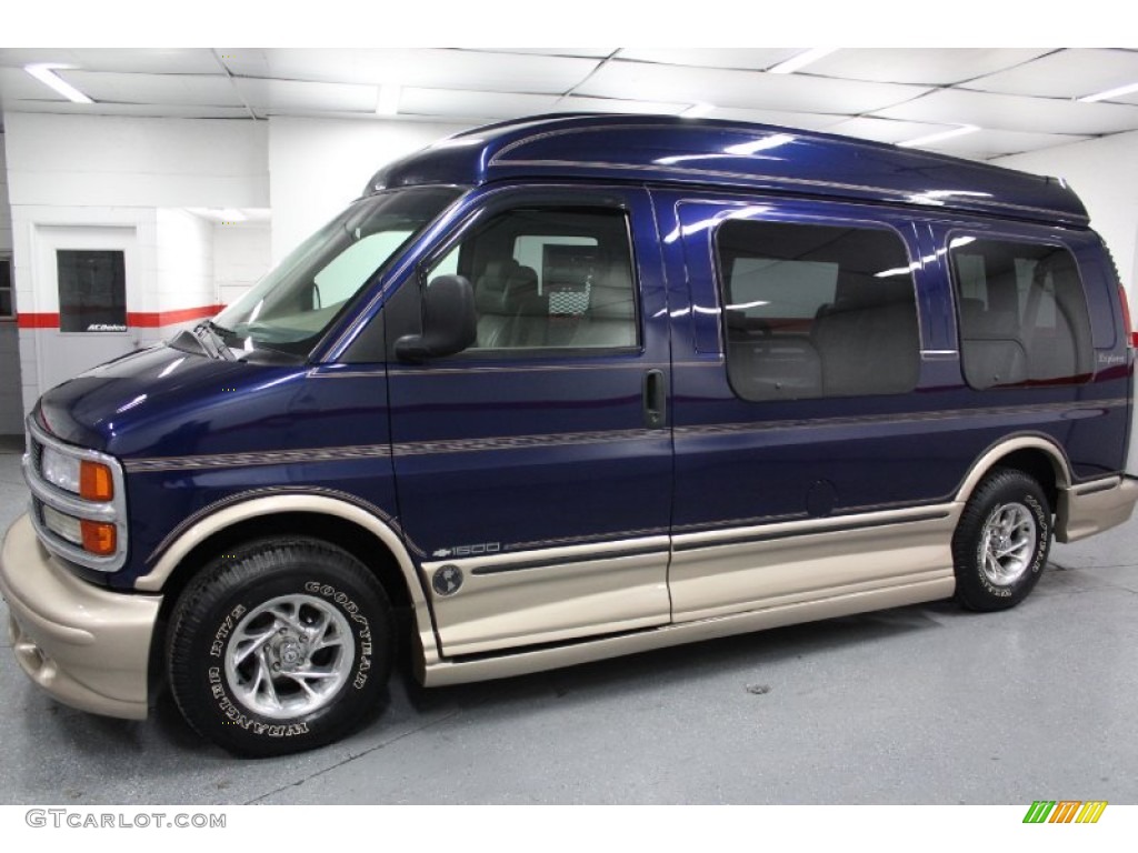 2000 Express G1500 Passenger Conversion Van - Indigo Blue Metallic / Neutral photo #8