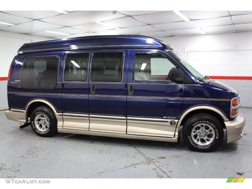 2000 Express G1500 Passenger Conversion Van - Indigo Blue Metallic / Neutral photo #17