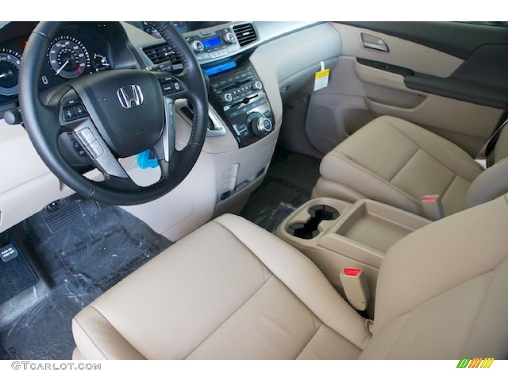 Beige Interior 2013 Honda Odyssey Touring Elite Photo #75848032