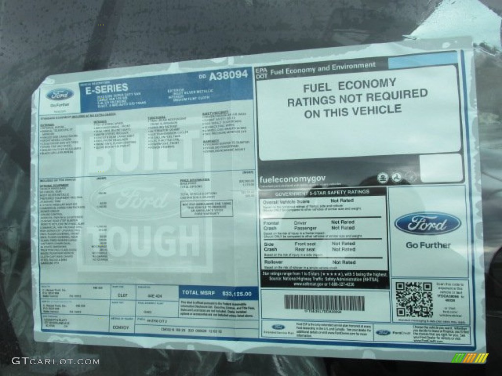 2013 Ford E Series Van E350 Cargo Window Sticker Photo #75848698