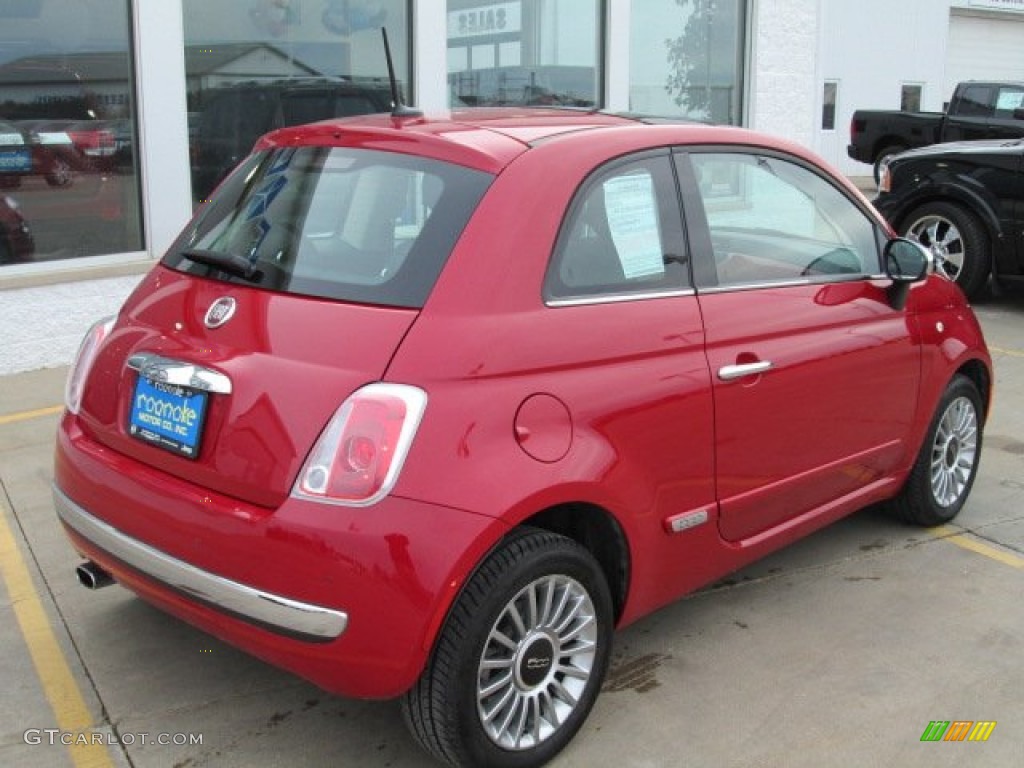 2012 500 Lounge - Rosso Brillante (Red) / Pelle Nera/Nera (Black/Black) photo #10