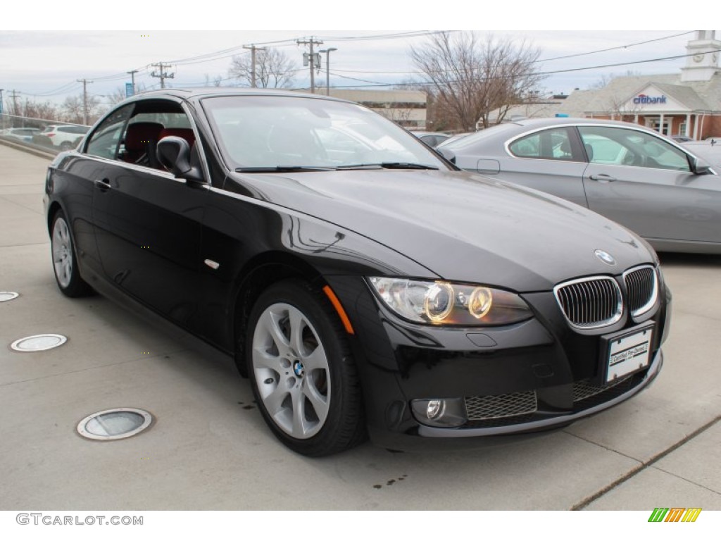 2010 3 Series 335i Convertible - Jet Black / Coral Red/Black Dakota Leather photo #7