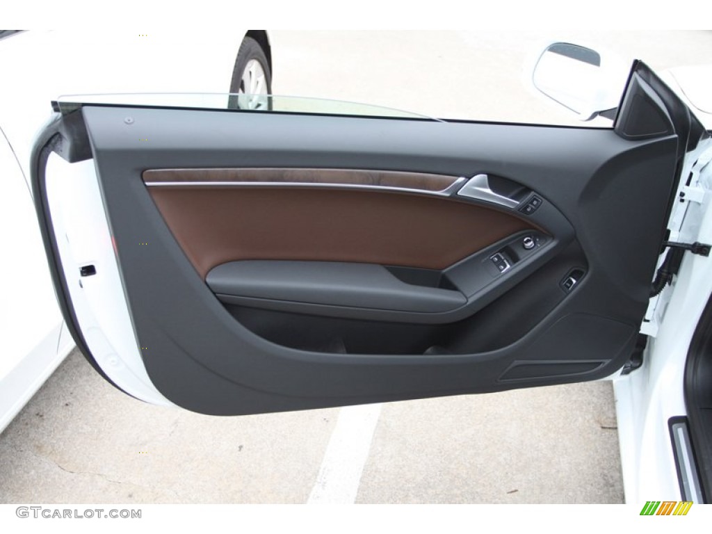 2013 Audi A5 2.0T quattro Coupe Chestnut Brown Door Panel Photo #75855306