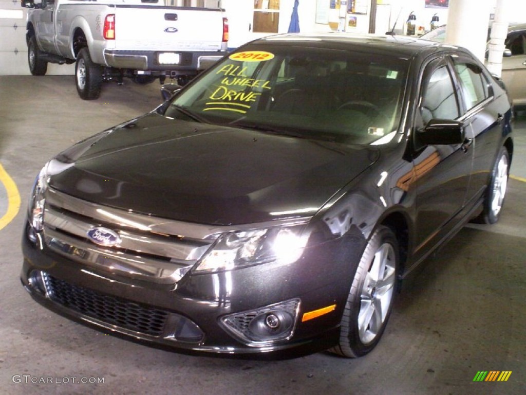 2012 Fusion Sport AWD - Black / Charcoal Black photo #1