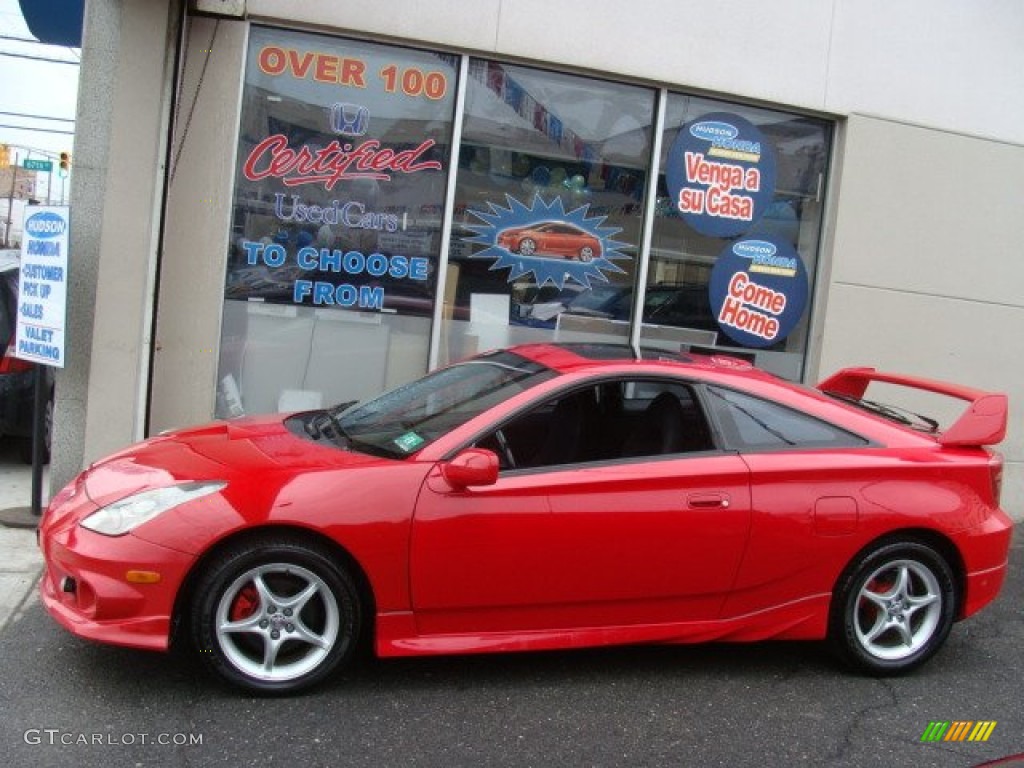 2003 Celica GT-S - Absolutely Red / Black/Deep Blue photo #3