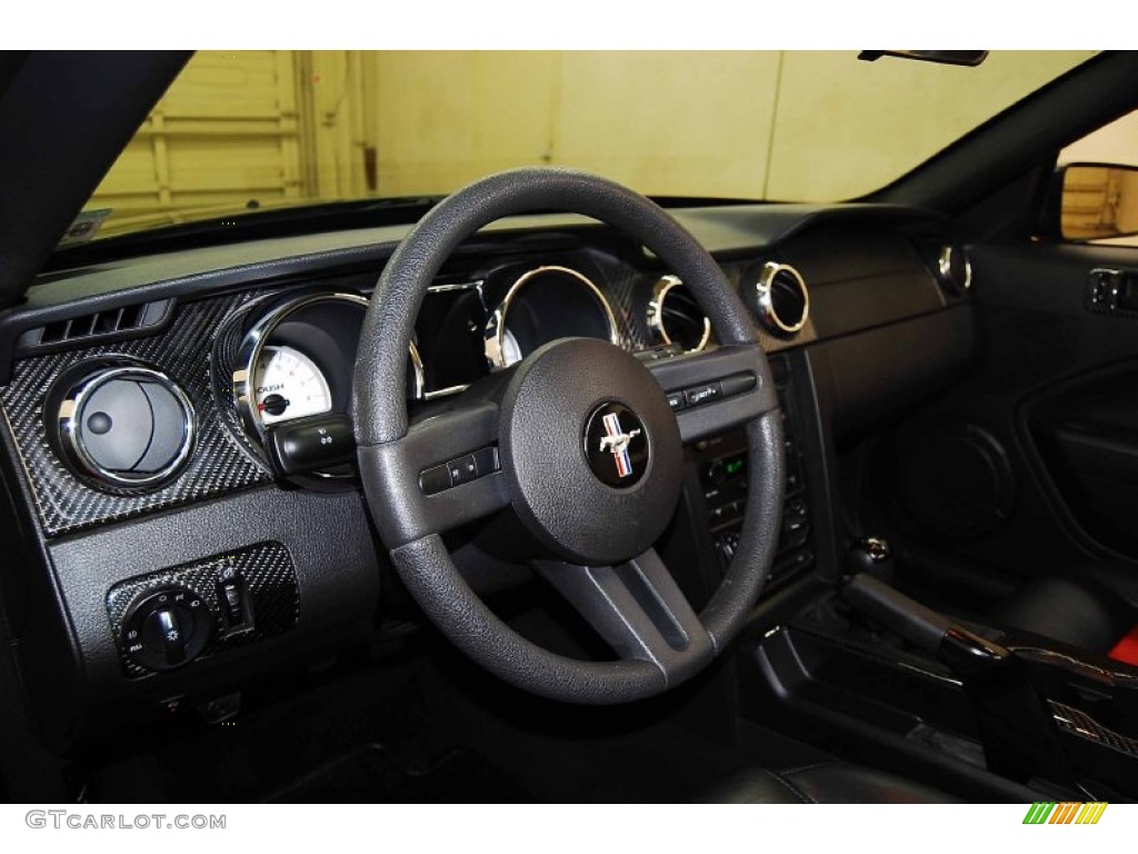 2005 Mustang GT Premium Convertible - Black / Dark Charcoal/Red photo #12