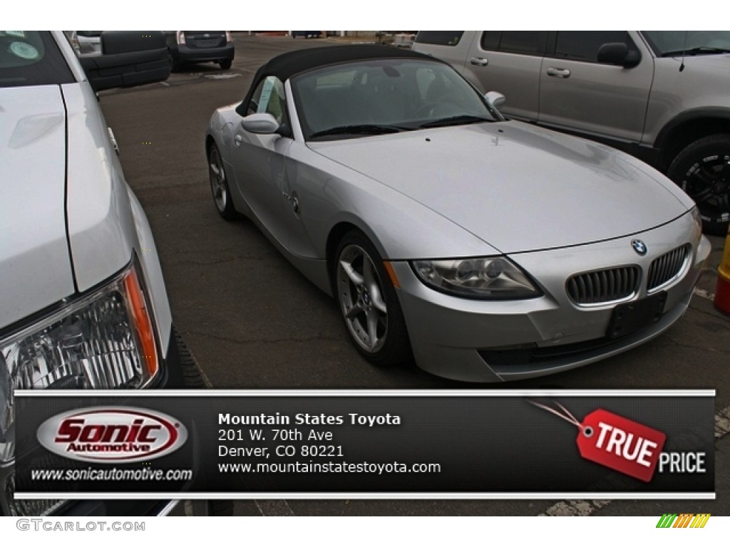 2007 Z4 3.0si Roadster - Titanium Silver Metallic / Black photo #1