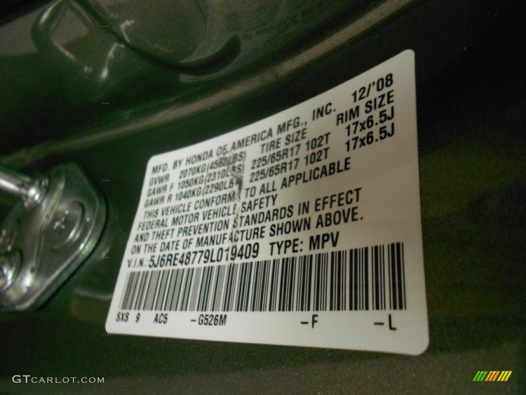 2009 CR-V EX-L 4WD - Green Tea Metallic / Ivory photo #18