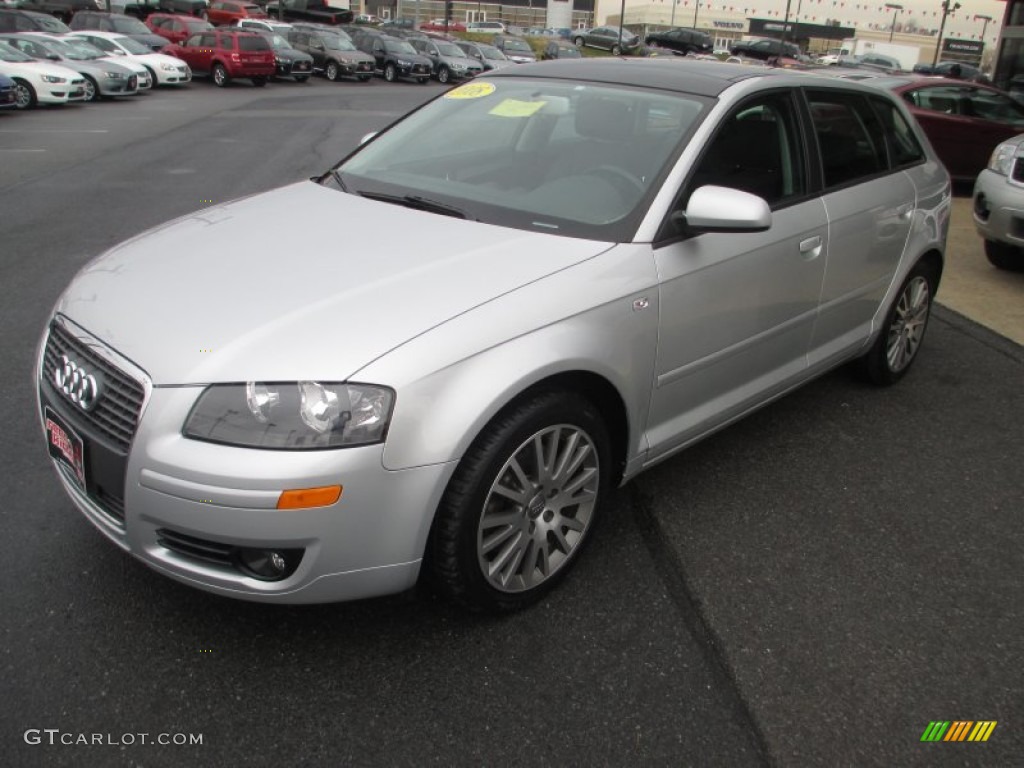 2008 A3 2.0T - Ice Silver Metallic / Black photo #3