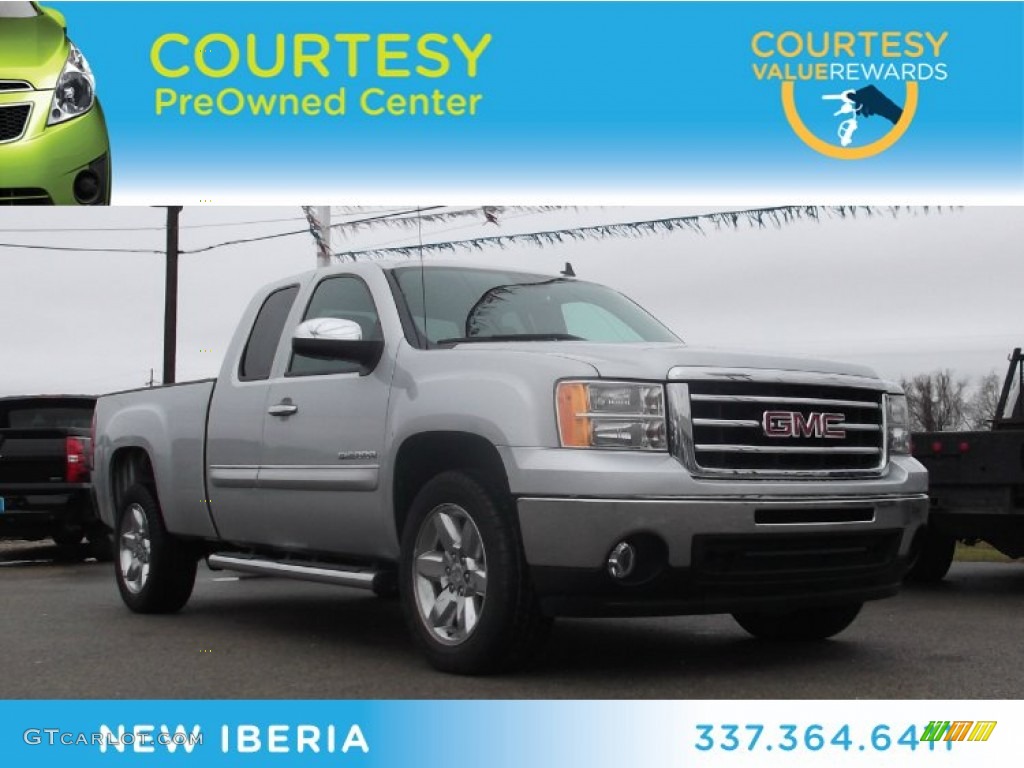 2012 Sierra 1500 SLE Extended Cab - Quicksilver Metallic / Ebony photo #1