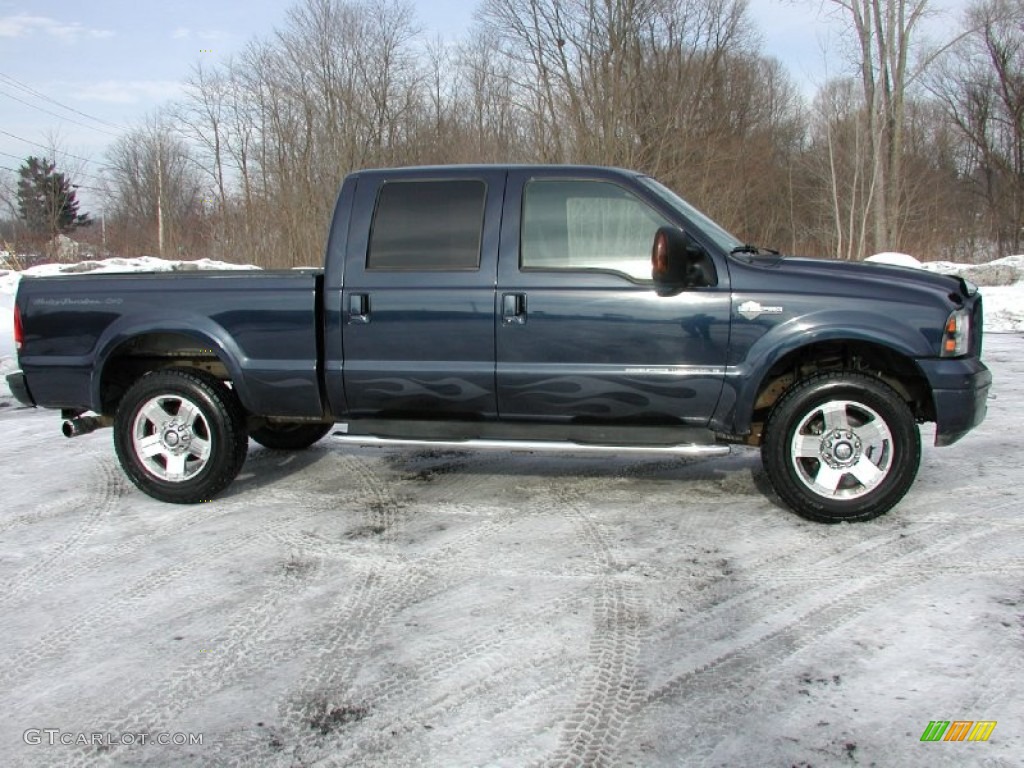 2005 F250 Super Duty Harley Davidson Crew Cab 4x4 - True Blue Metallic / Black photo #14