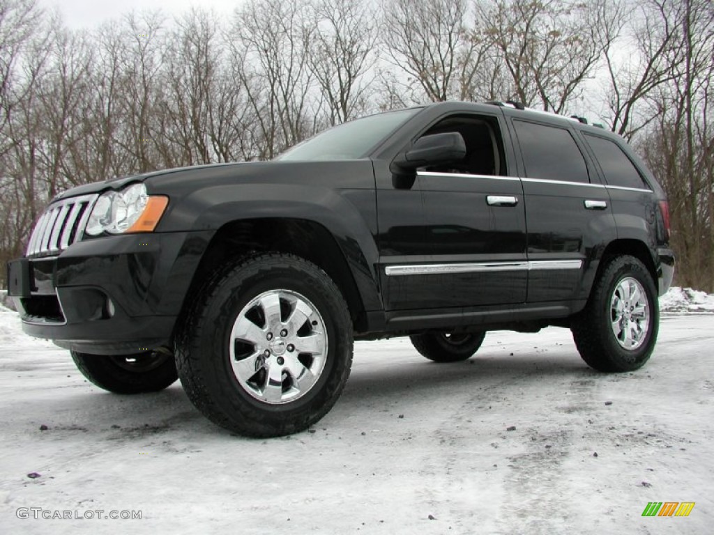 2008 Grand Cherokee Overland 4x4 - Black / Saddle Brown/Dark Slate Gray photo #1