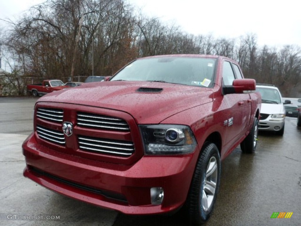 2013 1500 Sport Quad Cab 4x4 - Deep Cherry Red Pearl / Black photo #1