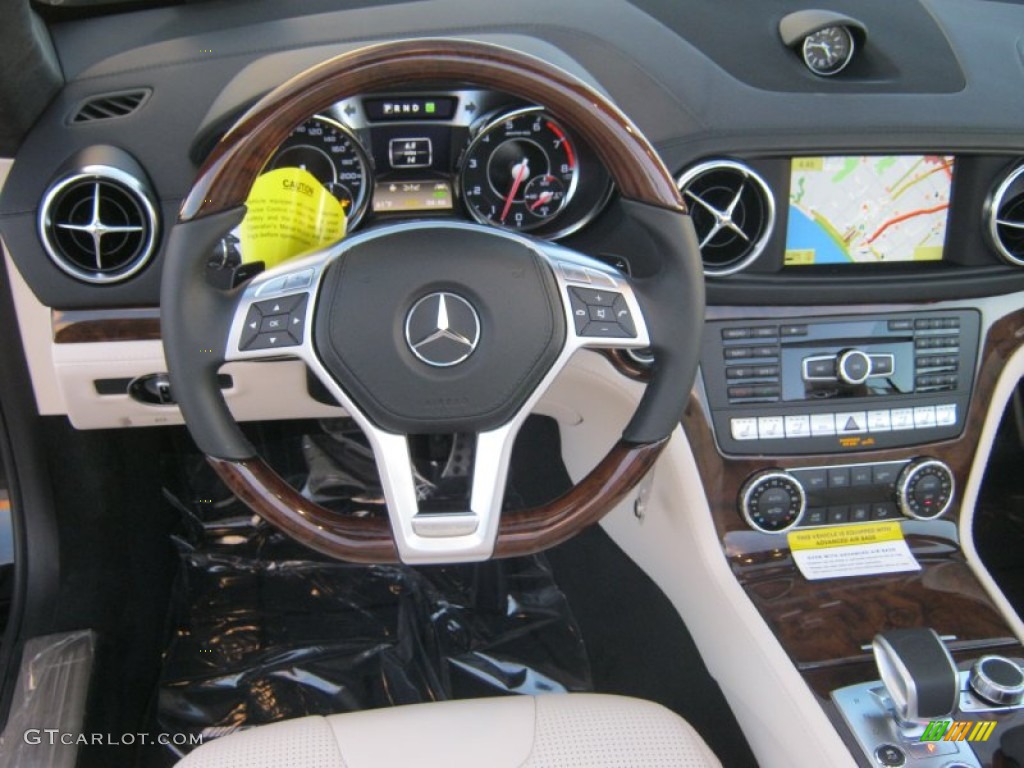 2013 Mercedes-Benz SL 63 AMG Roadster AMG Porcelain/Black Dashboard Photo #75869806