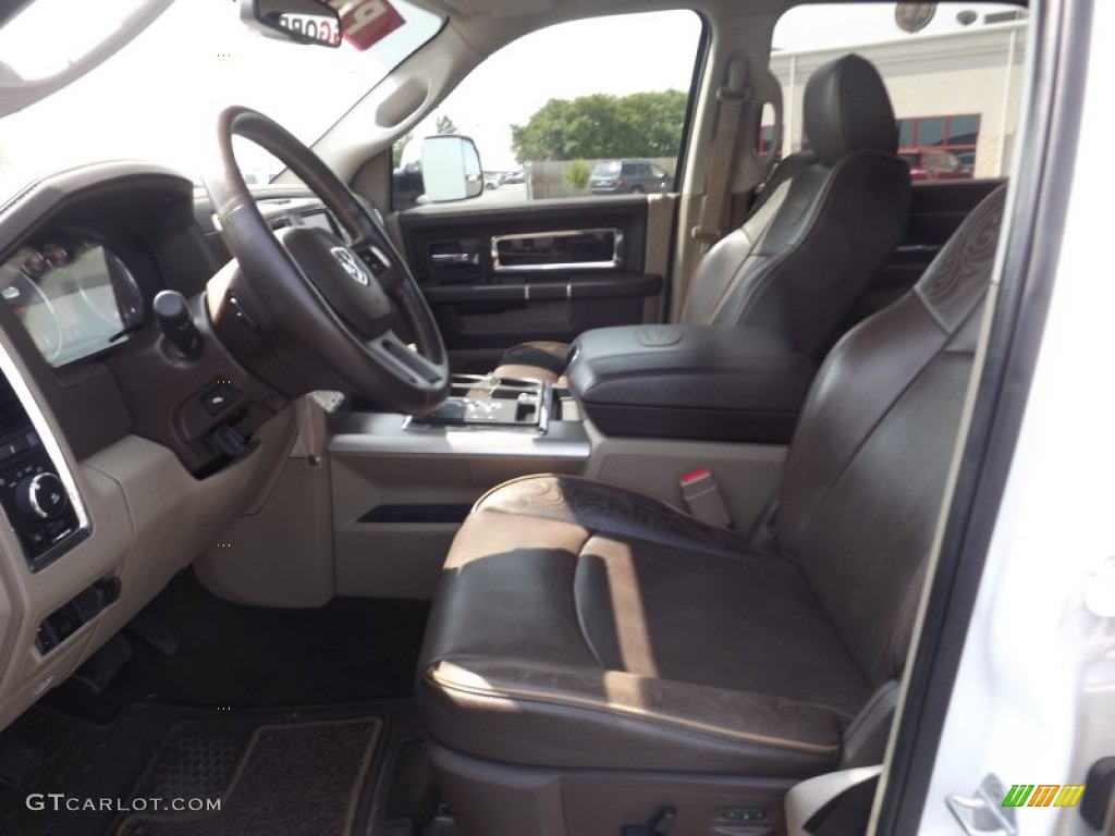 Light Pebble Beige/Bark Brown Interior 2011 Dodge Ram 1500 Laramie Longhorn Crew Cab 4x4 Photo #75870838