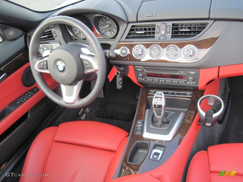 2009 BMW Z4 sDrive35i Roadster Coral Red Kansas Leather Dashboard Photo #75874537