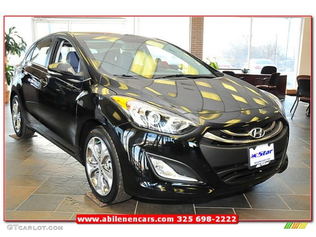 2013 Elantra GT - Black Noir Pearl / Blue photo #9