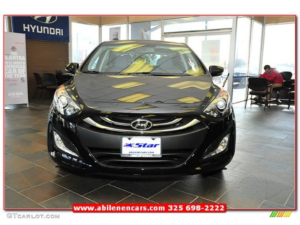 2013 Elantra GT - Black Noir Pearl / Blue photo #10