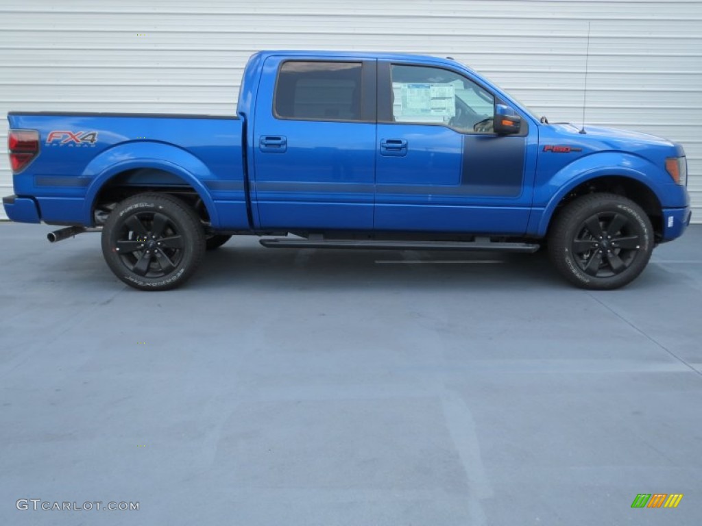 2012 F150 FX4 SuperCrew 4x4 - Blue Flame Metallic / FX Sport Appearance Black/Red photo #2