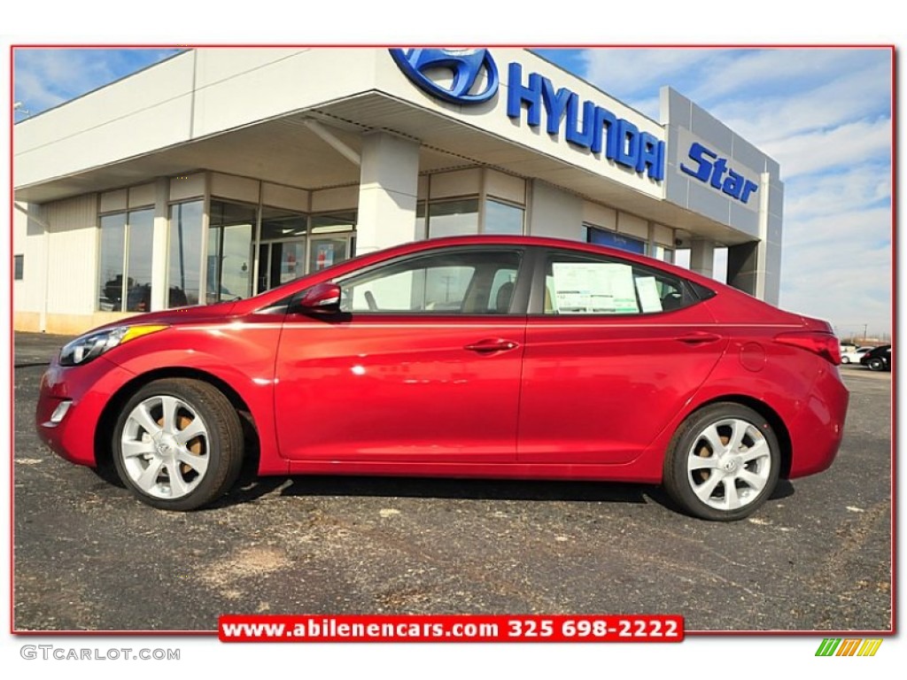 2013 Elantra Limited - Sparkling Ruby / Beige photo #2