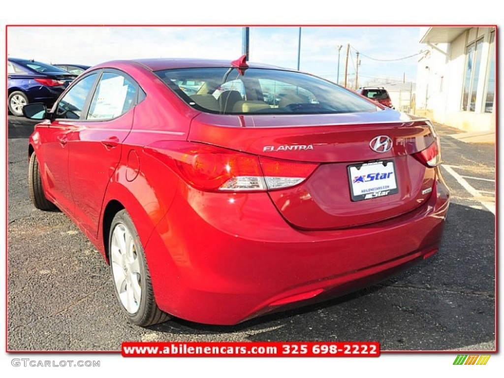2013 Elantra Limited - Sparkling Ruby / Beige photo #3