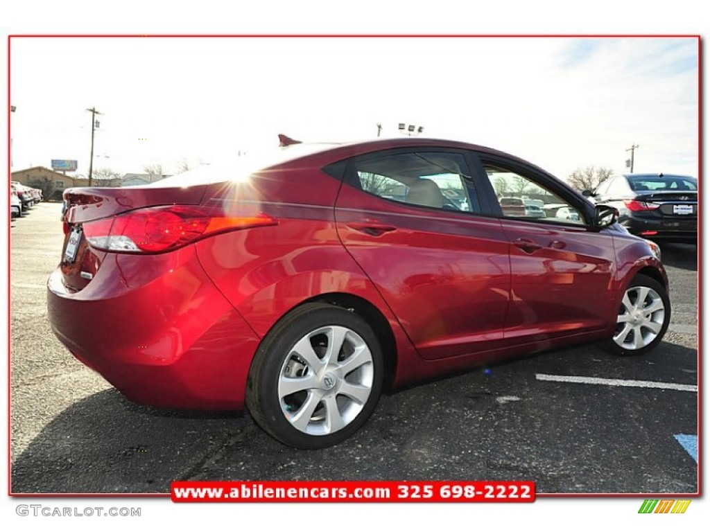 2013 Elantra Limited - Sparkling Ruby / Beige photo #7