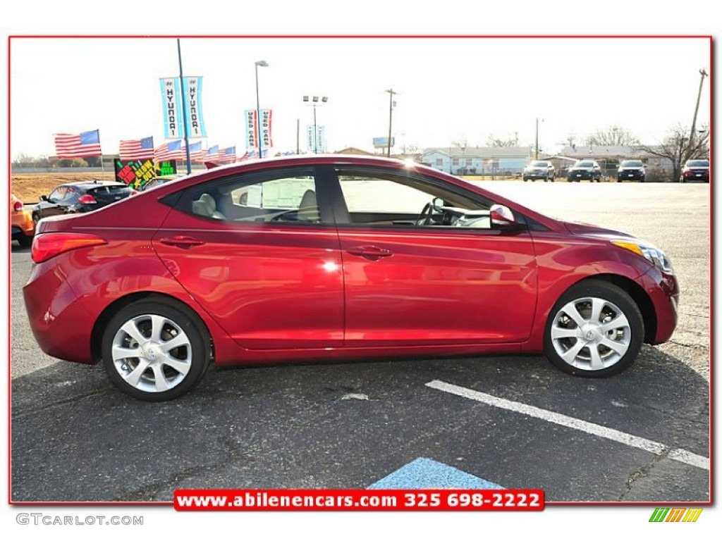 2013 Elantra Limited - Sparkling Ruby / Beige photo #8