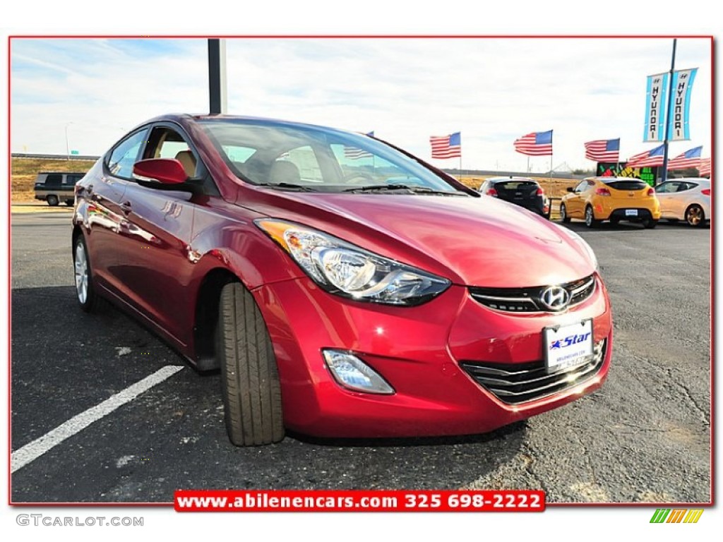 2013 Elantra Limited - Sparkling Ruby / Beige photo #9