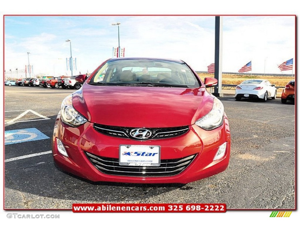 2013 Elantra Limited - Sparkling Ruby / Beige photo #10