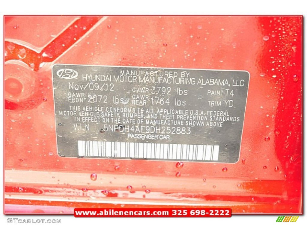 2013 Elantra Limited - Sparkling Ruby / Beige photo #12