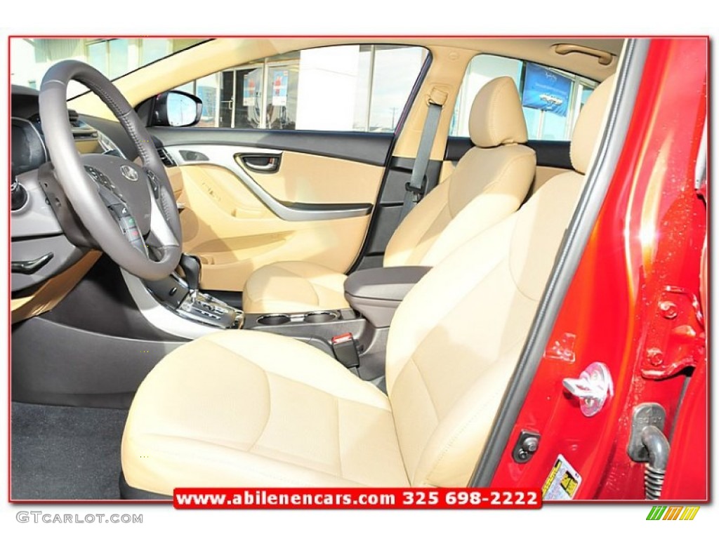 2013 Elantra Limited - Sparkling Ruby / Beige photo #13