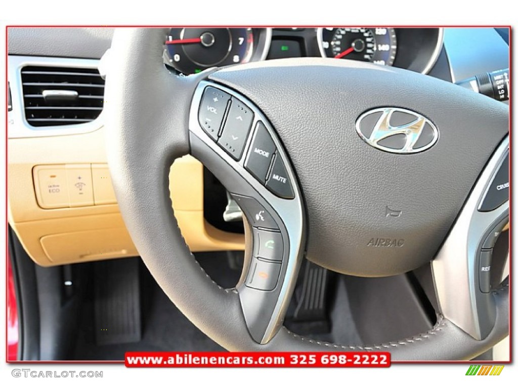 2013 Elantra Limited - Sparkling Ruby / Beige photo #17
