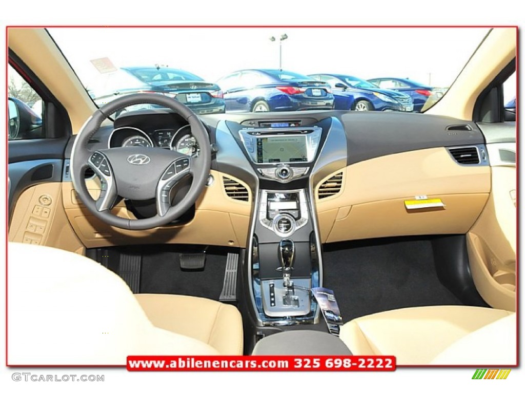 2013 Elantra Limited - Sparkling Ruby / Beige photo #24