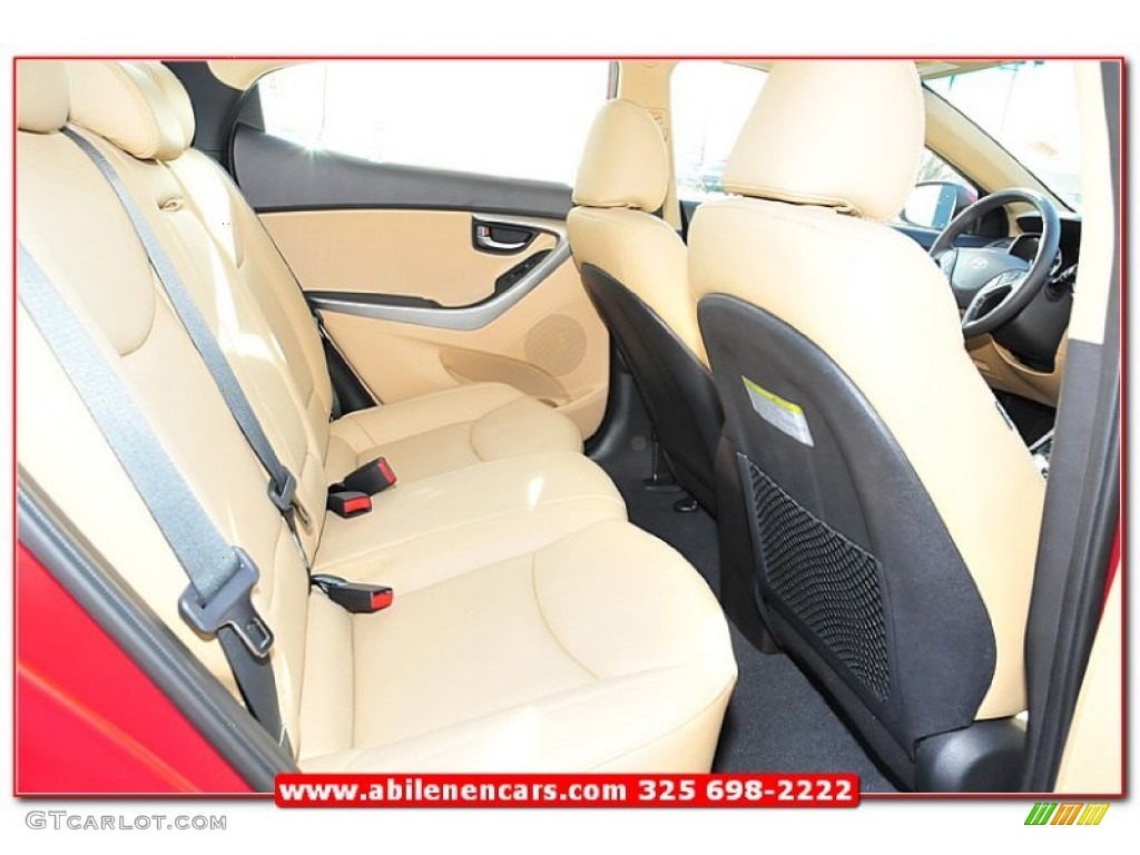 2013 Elantra Limited - Sparkling Ruby / Beige photo #25