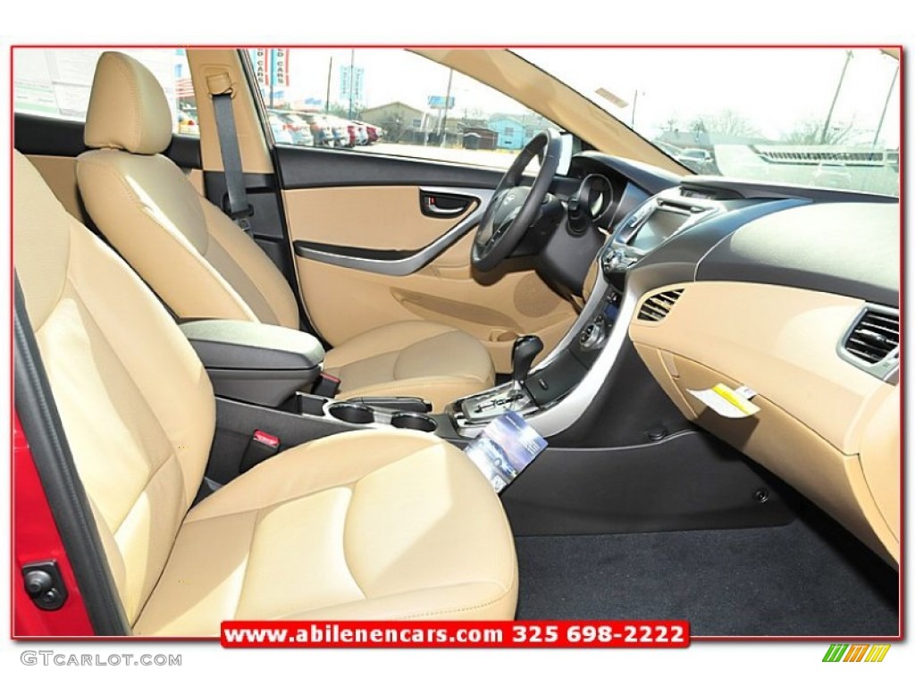 2013 Elantra Limited - Sparkling Ruby / Beige photo #26