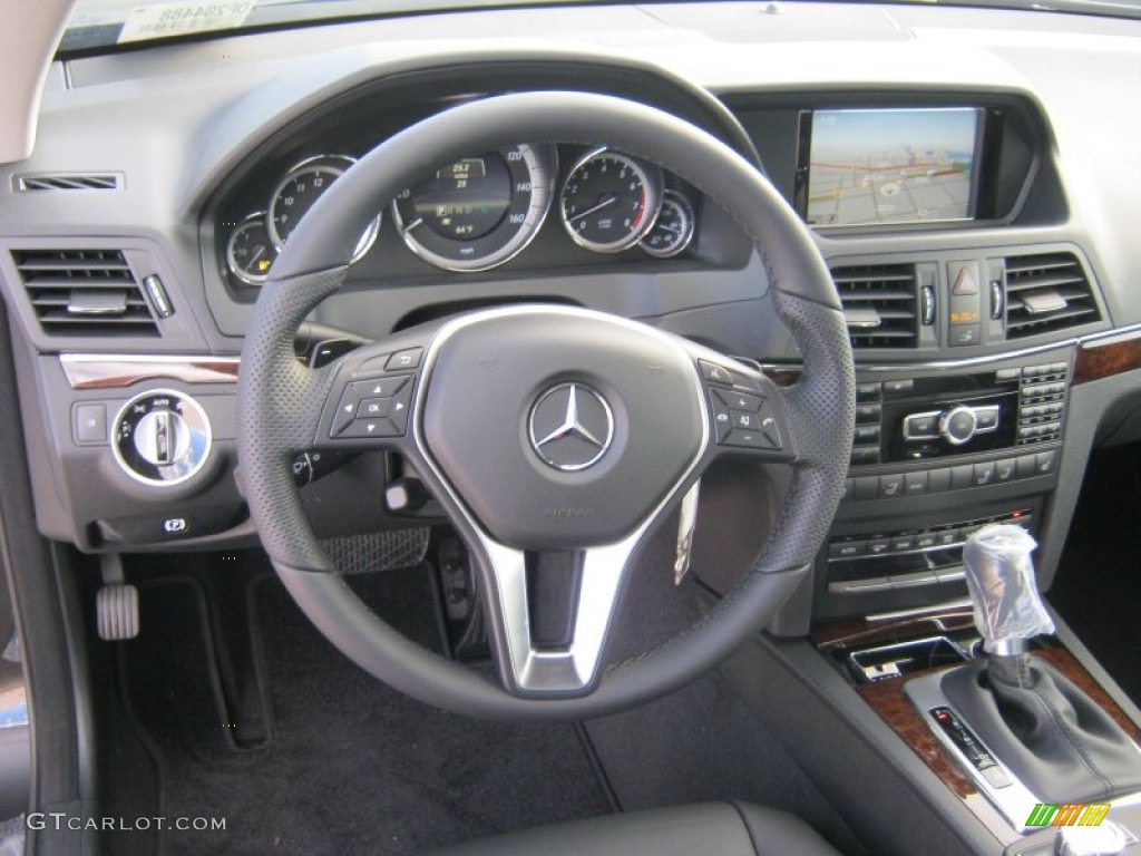 2013 Mercedes-Benz E 550 Cabriolet Black Steering Wheel Photo #75877331