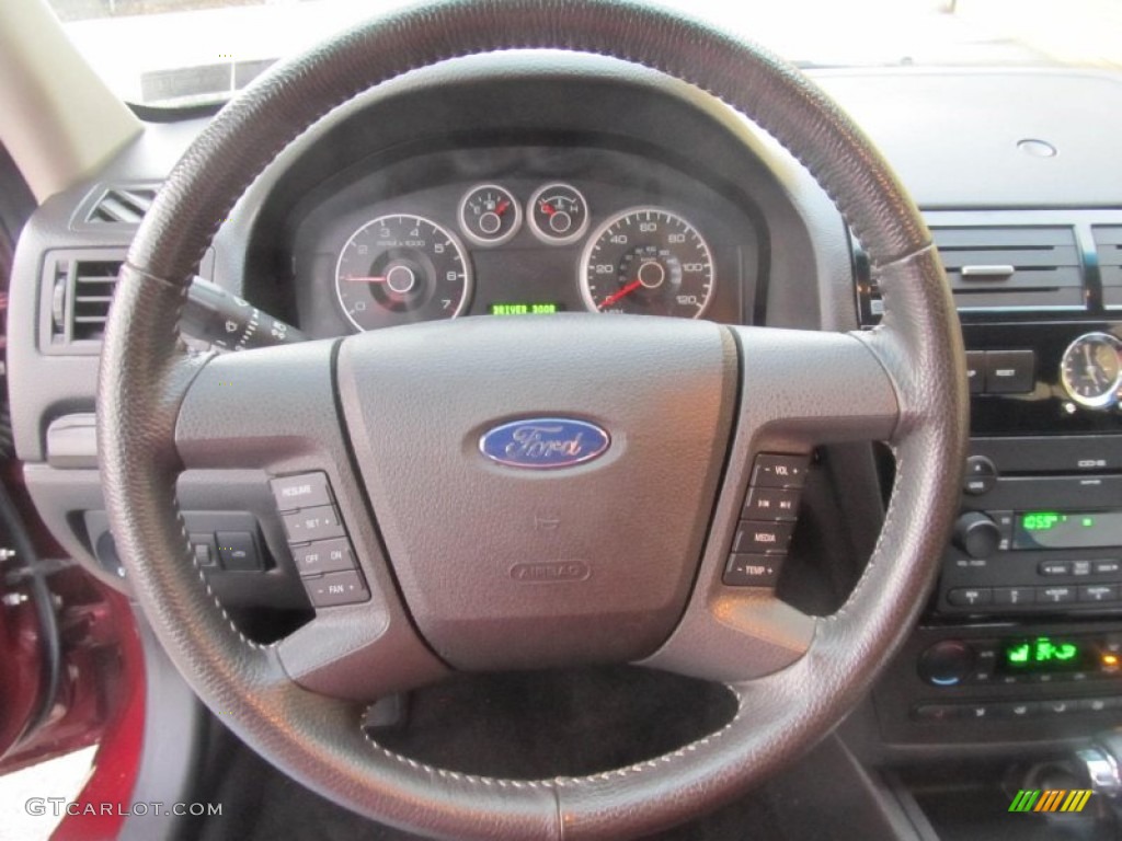 2007 Ford Fusion SEL V6 AWD Charcoal Black Steering Wheel Photo #75881453